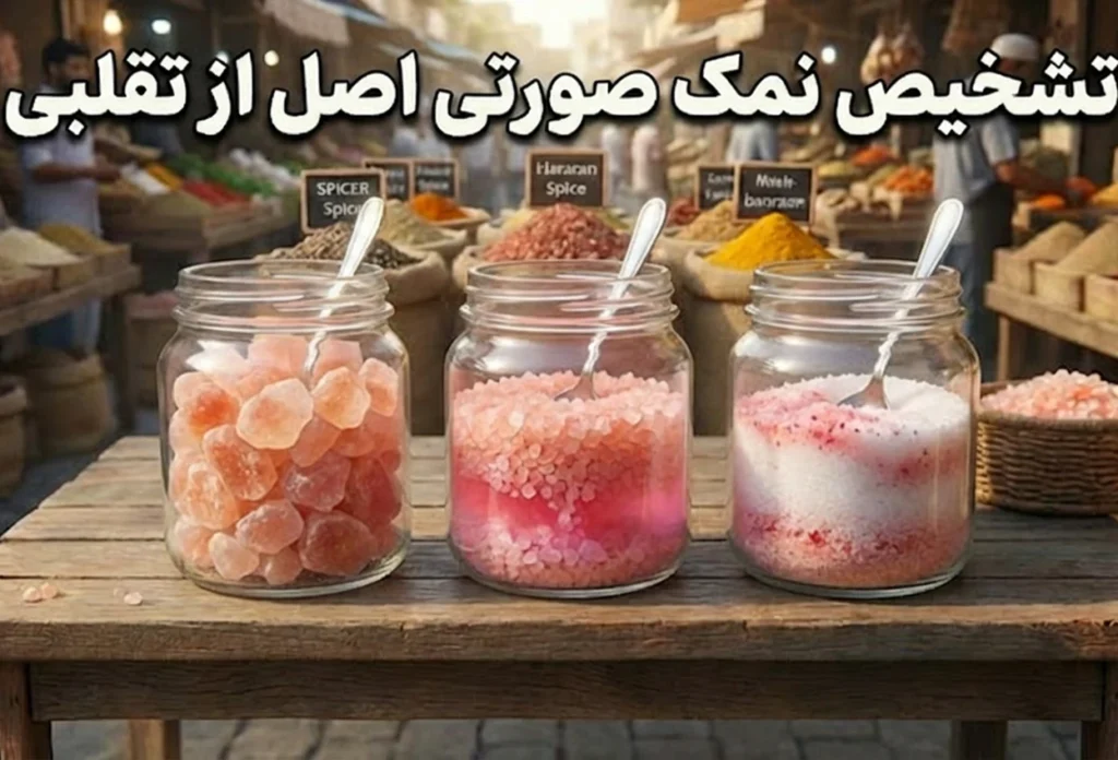 تصویر تشخیص نمک صورتی اصل از تقلبی