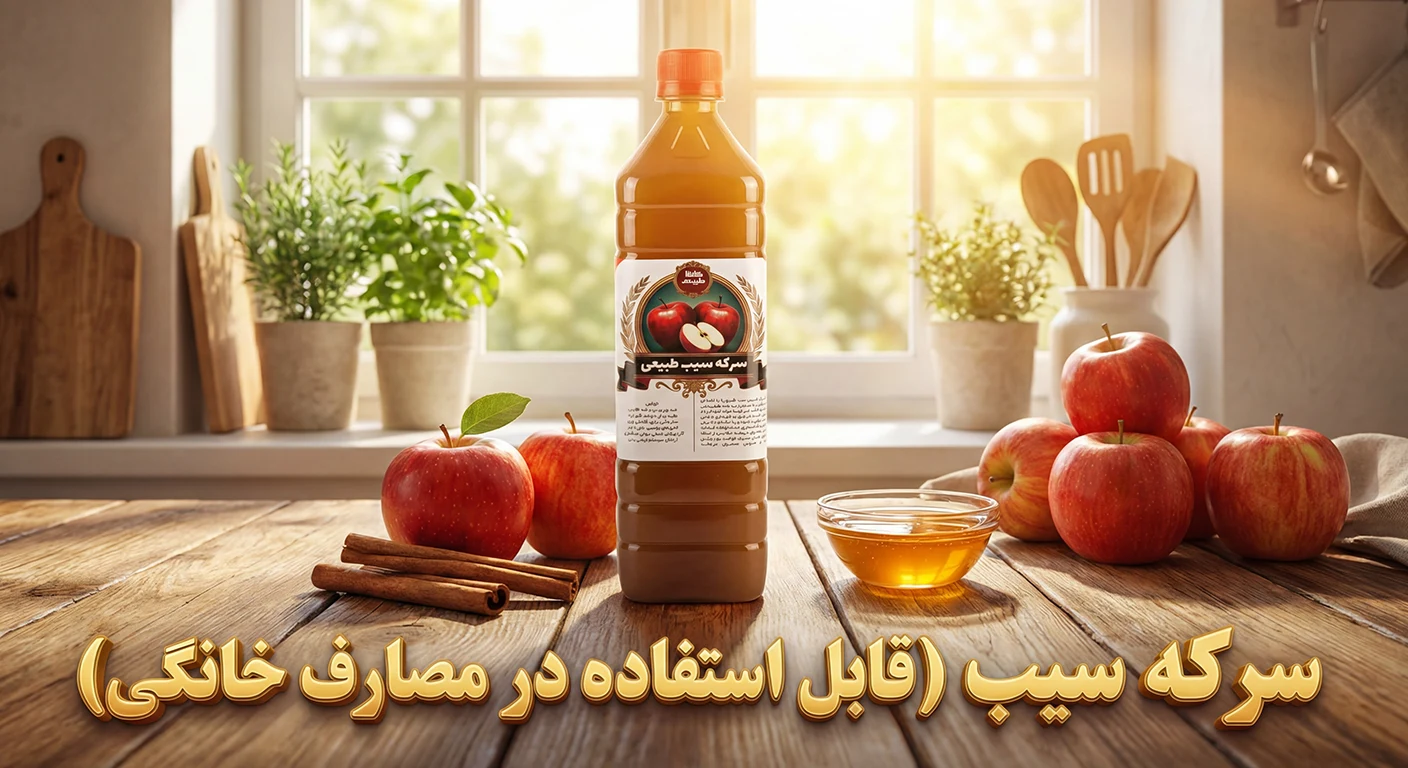 تصویر سرکه سیب قابل استفاده در مصارف خانگی